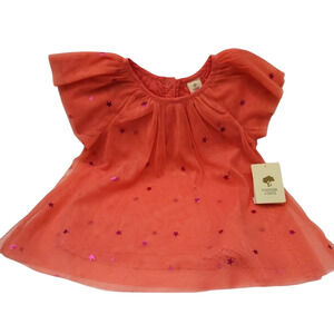 Tucker & Tate New strawberry pink Stars tulle overlay dress size 9 months